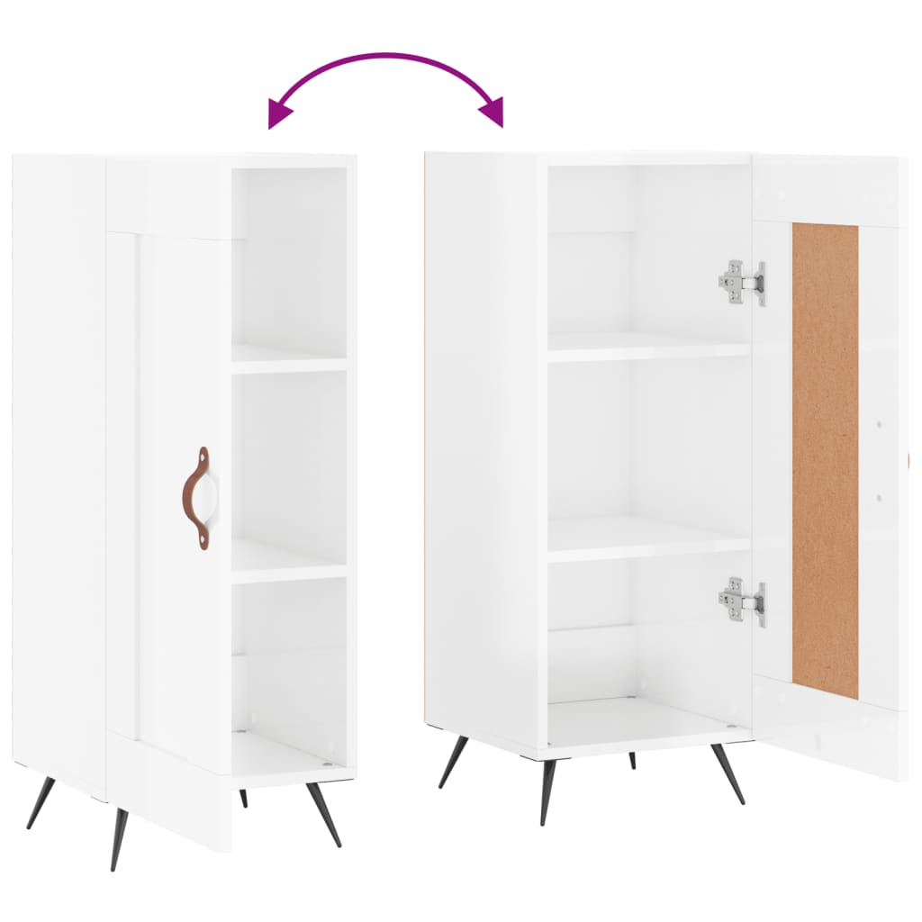 Skjenk Høyglans Hvit 34,5x34x90 cm