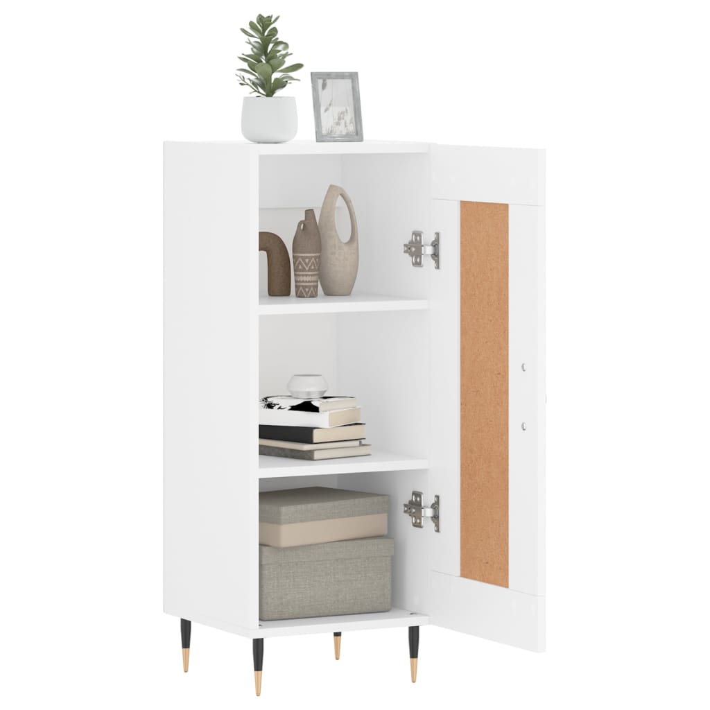 Skjenk hvit 34,5x34x90 cm konstruert tre