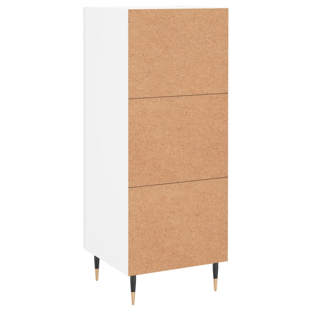 Skjenk hvit 34,5x34x90 cm konstruert tre