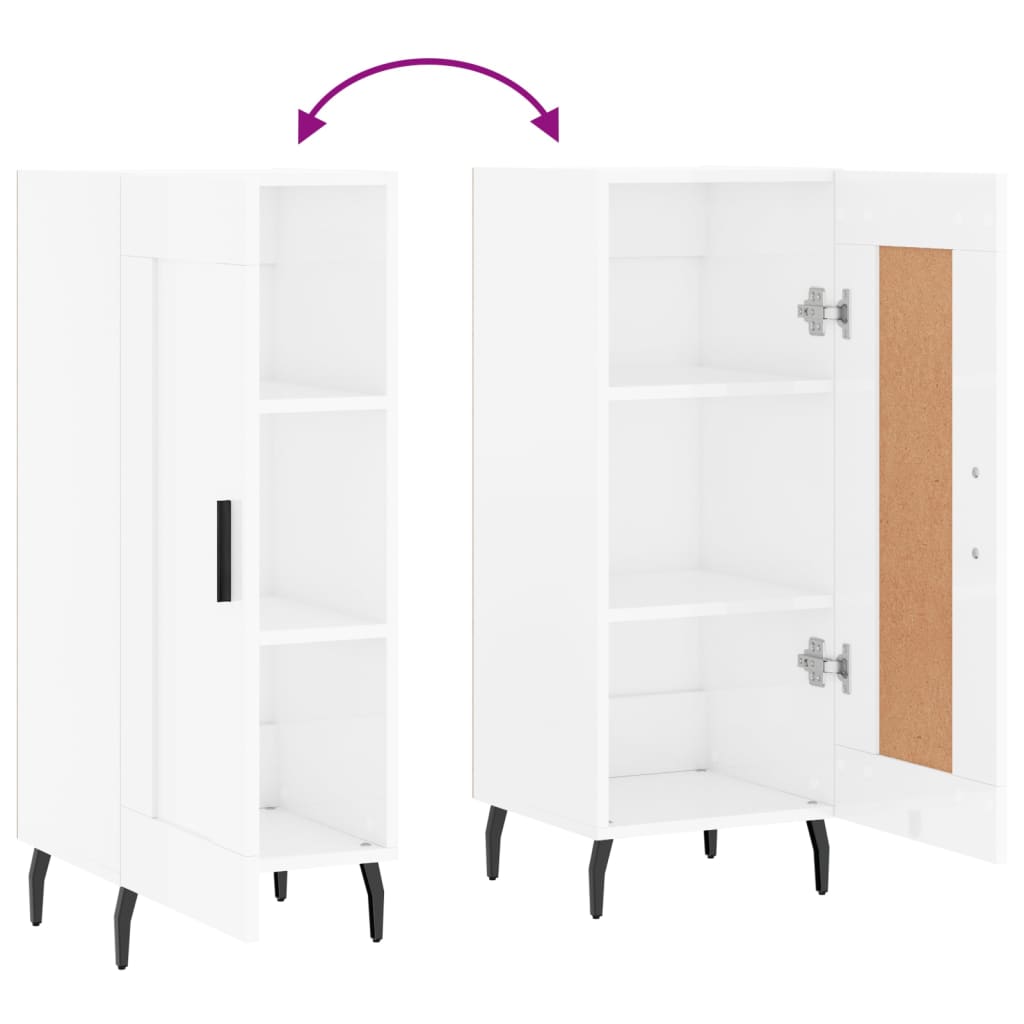 Skjenk Høyglans Hvit 34,5x34x90 cm