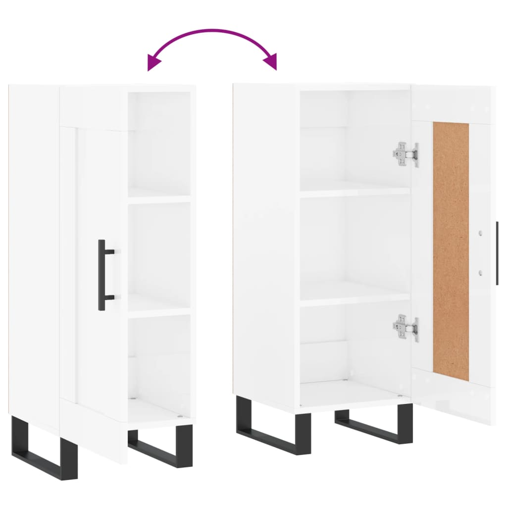 Skjenk Høyglans Hvit 34,5x34x90 cm