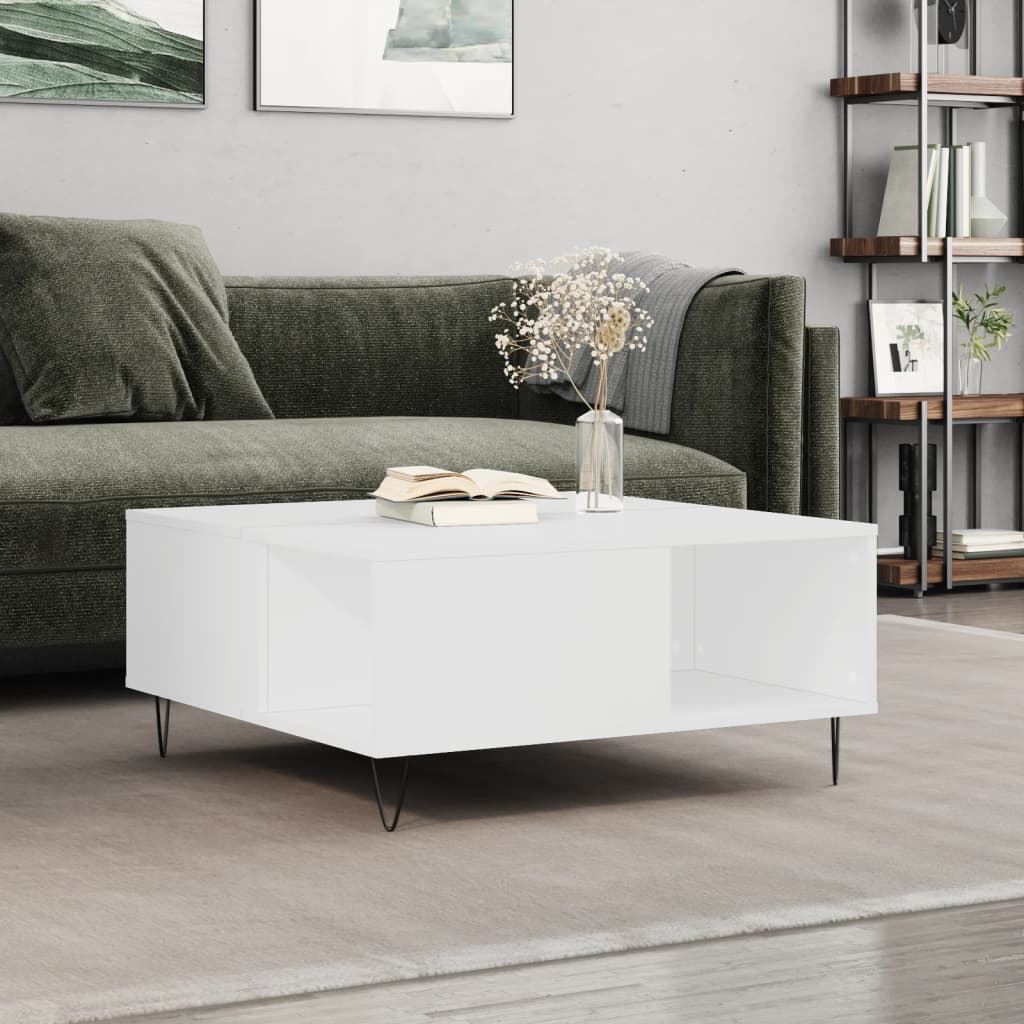 Salongbord Sofabord Hvit 80x80x36,5 cm