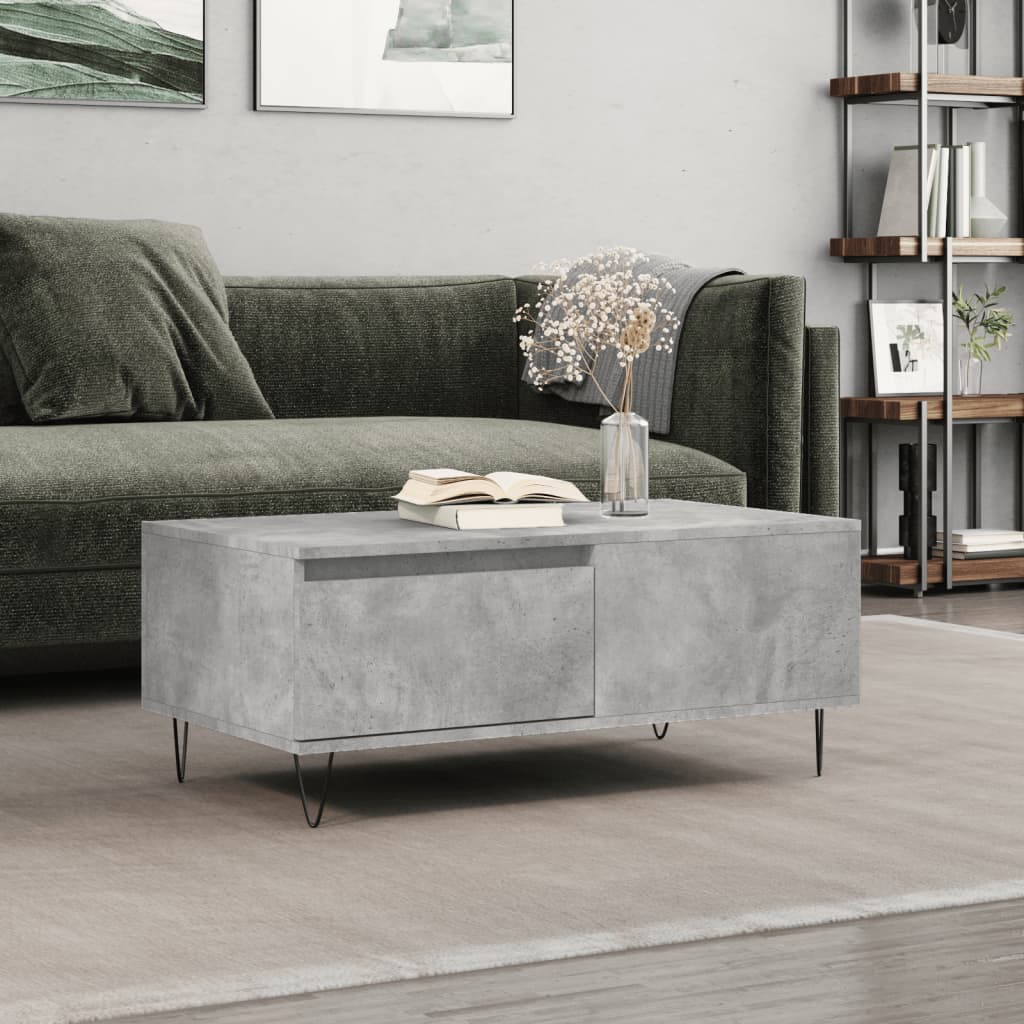 Salongbord Sofabord Betonggrå 90x50x36,5 cm