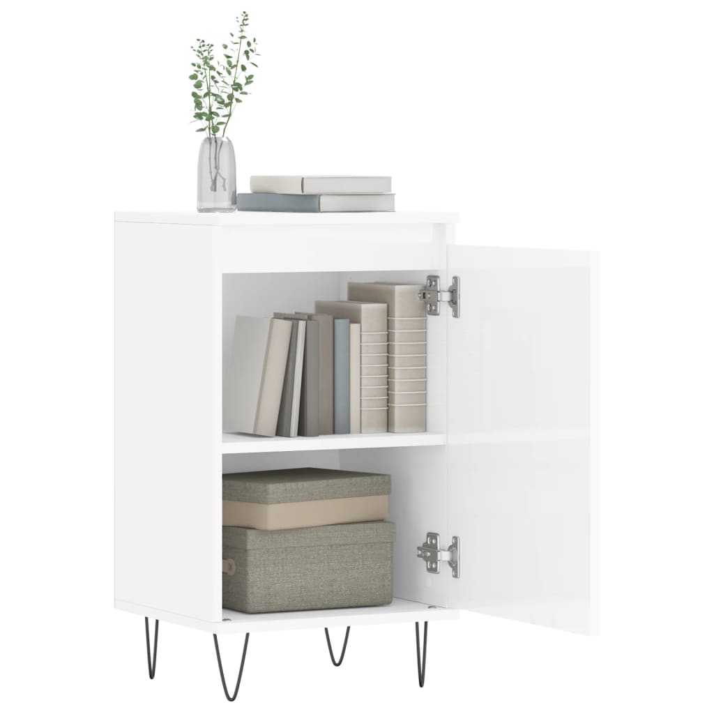 Kommode Høyglans Hvit 2 stk 40x35x70 cm