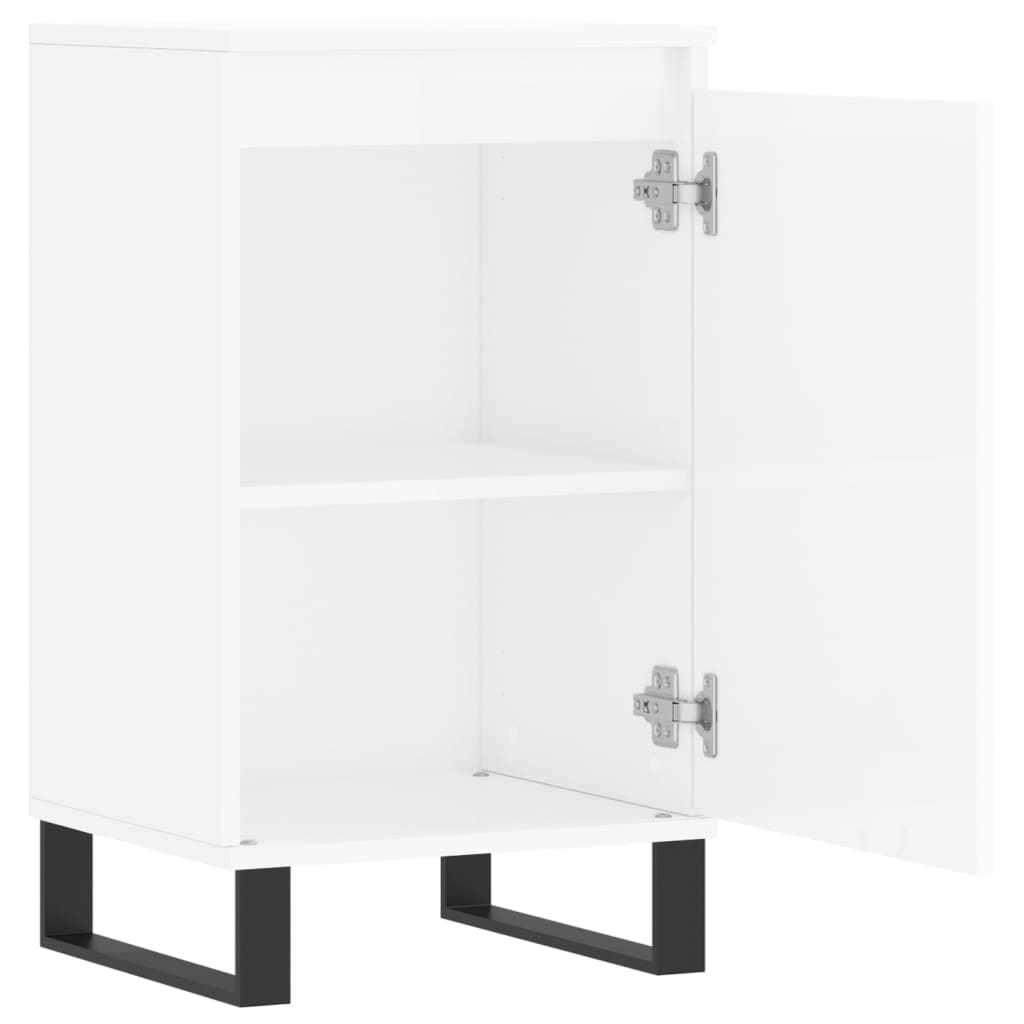 Kommode Høyglans Hvit 2 stk 40x35x70 cm