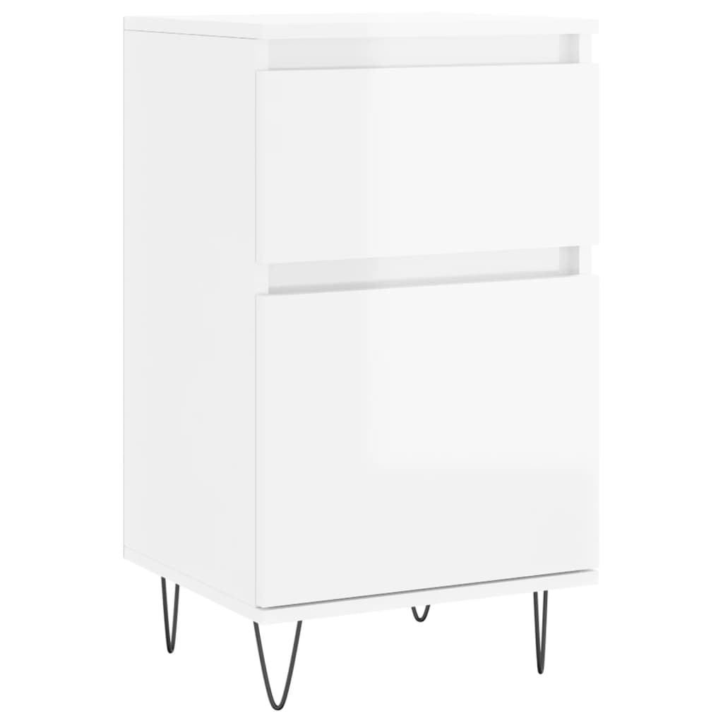 Kommode Høyglans Hvit 2 stk 40x35x70 cm