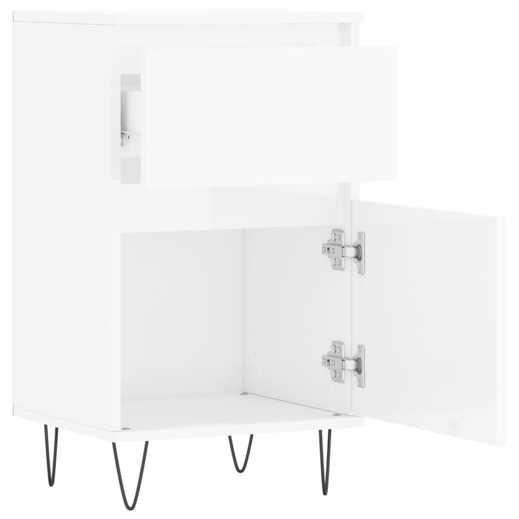 Kommode Høyglans Hvit 2 stk 40x35x70 cm