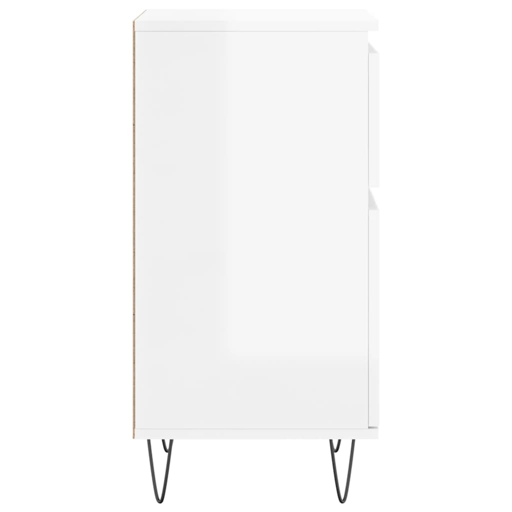 Kommode Høyglans Hvit 2 stk 40x35x70 cm