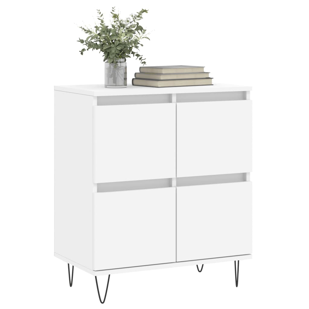 Skjenk hvit 60x35x70 cm konstruert tre