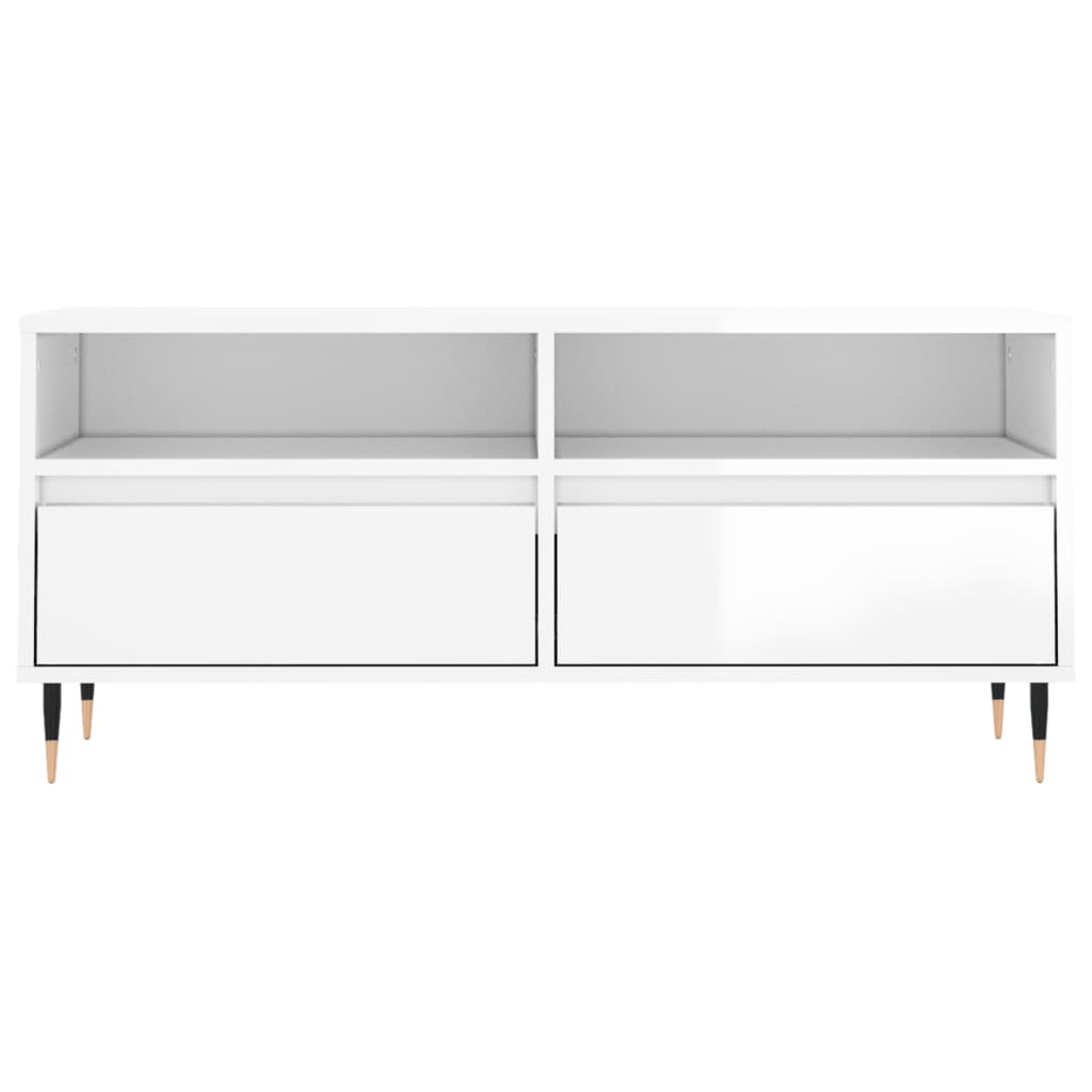 TV-Møbel Høyglans Hvit TV-benk 100x34,5x44,5 cm
