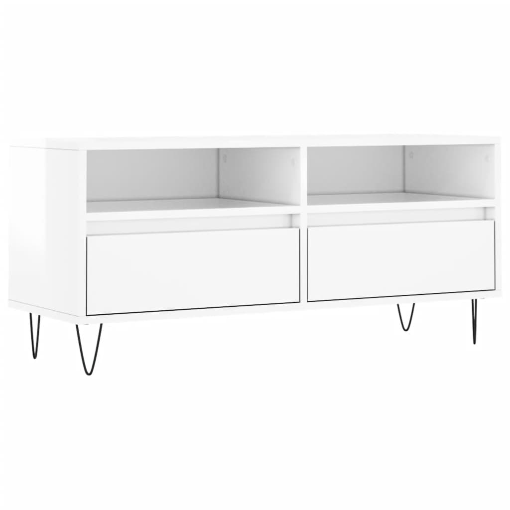 TV-Møbel Høyglans Hvit TV-benk 100x34,5x44,5 cm