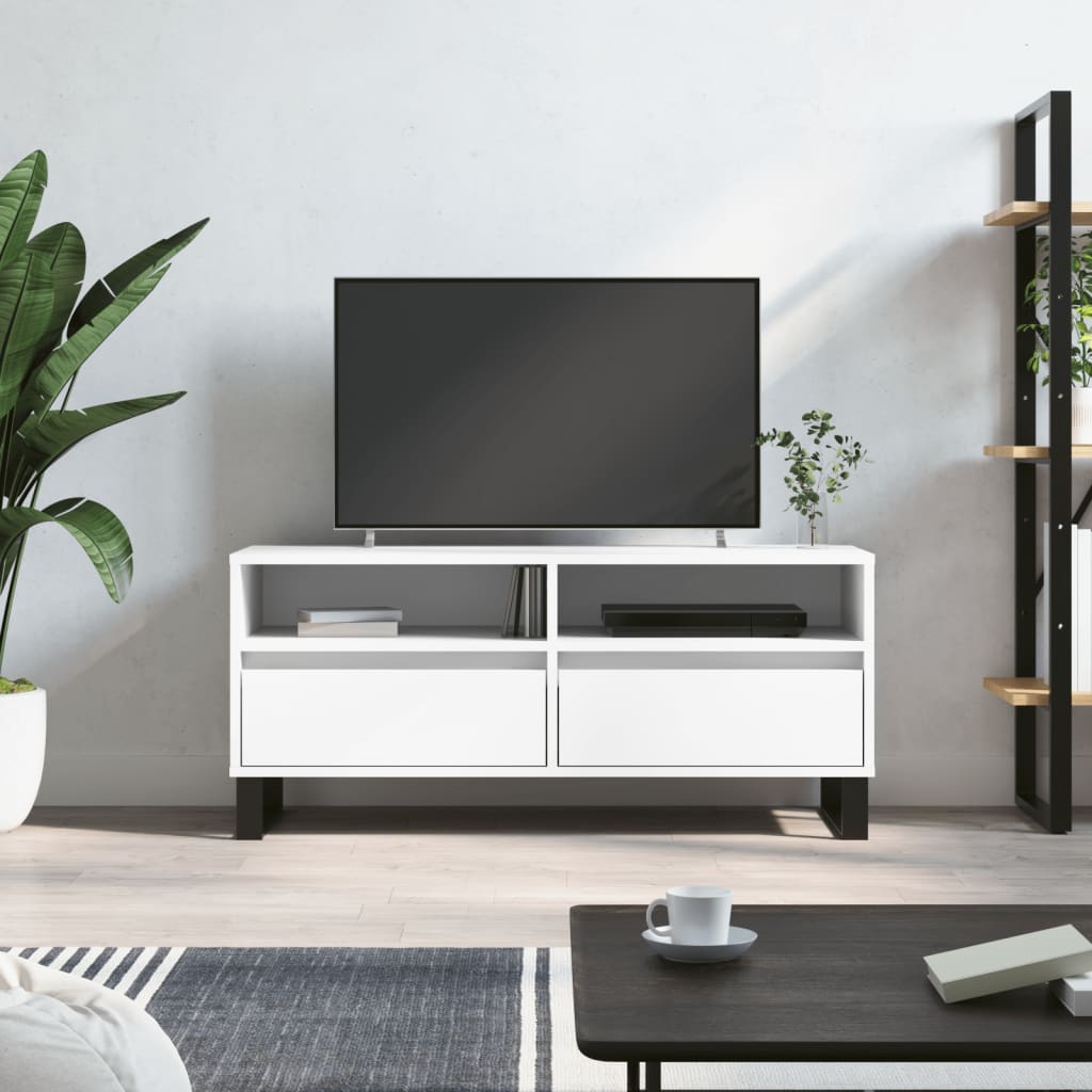 TV-Møbel Hvit TV-benk 100x34,5x44,5 cm