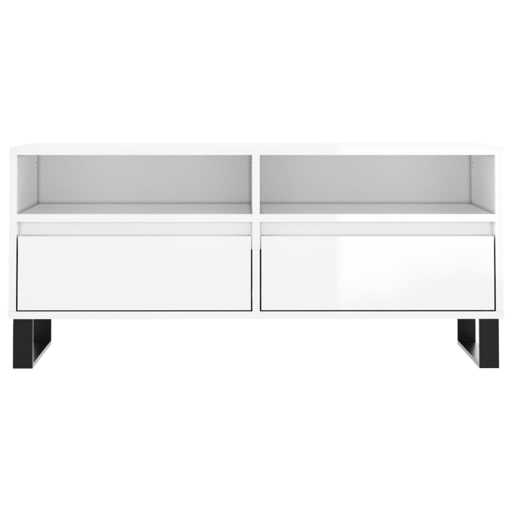 TV-Møbel Høyglans Hvit TV-benk 100x34,5x44,5 cm