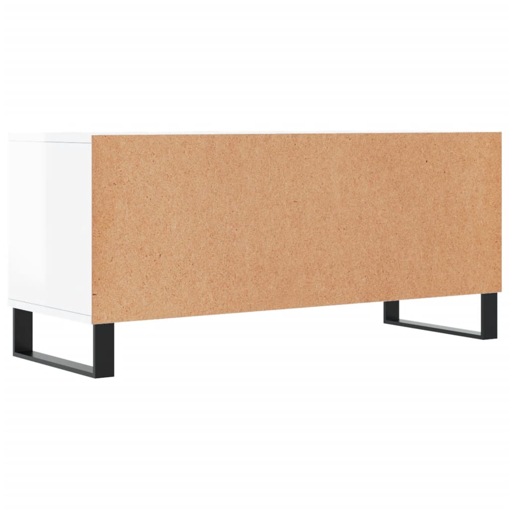 TV-Møbel Høyglans Hvit TV-benk 100x34,5x44,5 cm
