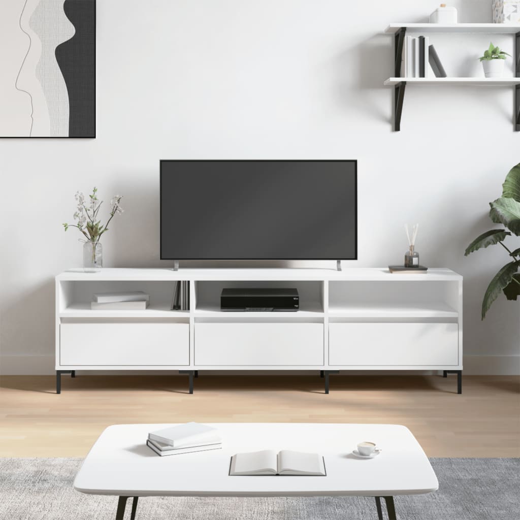 TV-Møbel Hvit TV-benk 150x30x44,5 cm