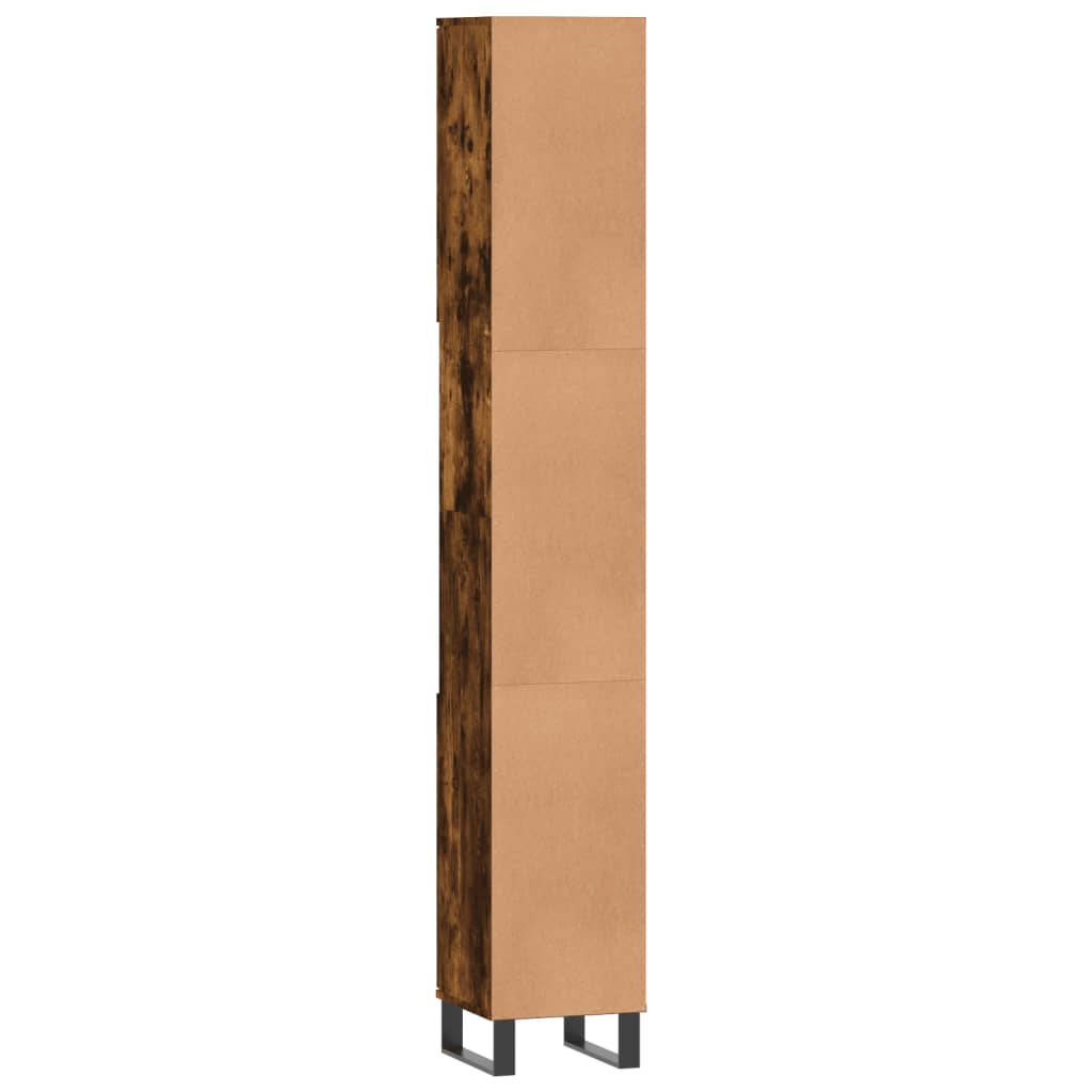 Baderomsskap Røkt Eik 30x30x190 cm