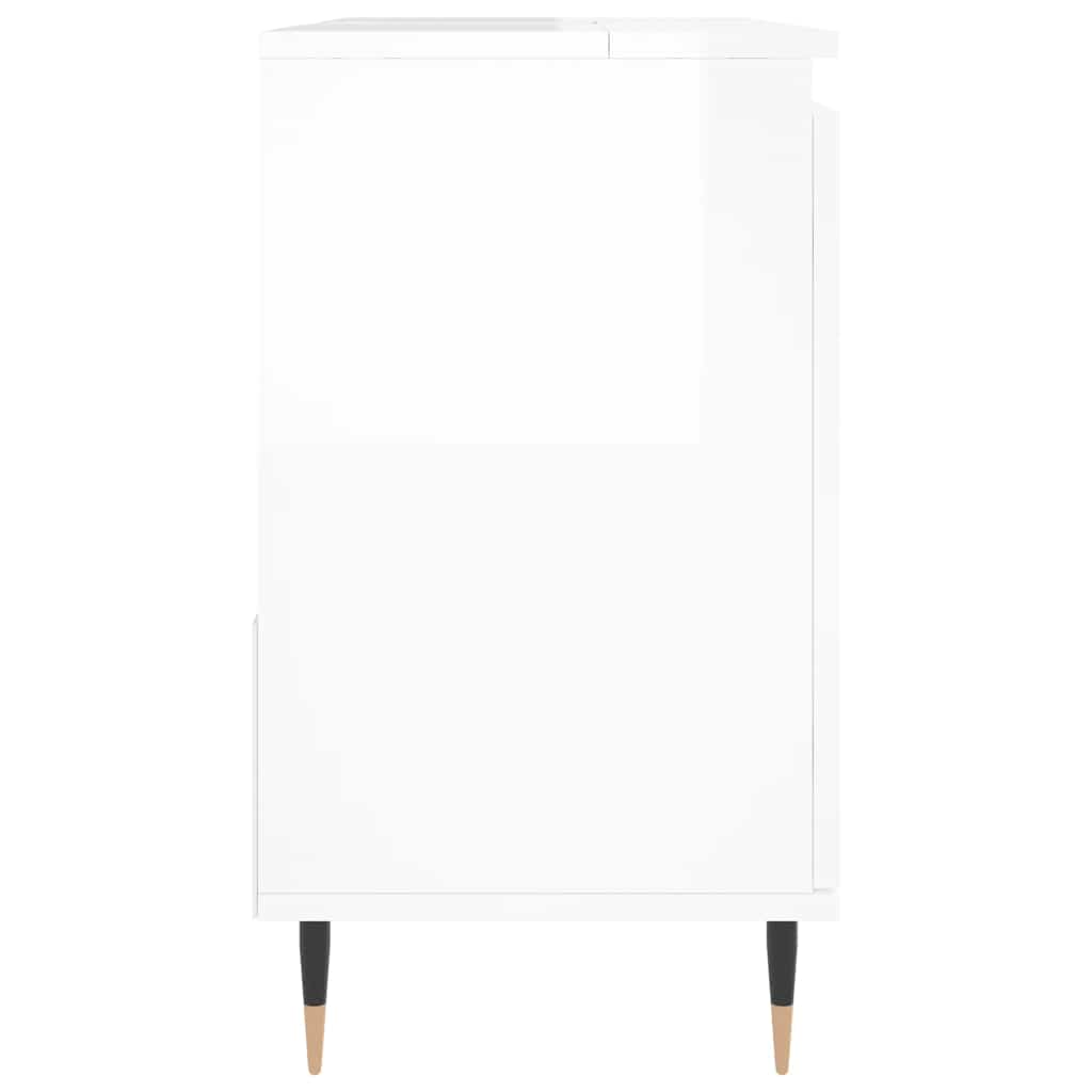 Baderomsskap høyglans hvit 65x33x60 cm konstruert tre