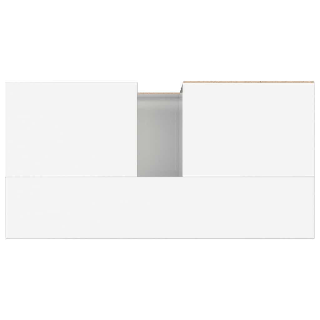 Baderomsskap høyglans hvit 65x33x60 cm konstruert tre