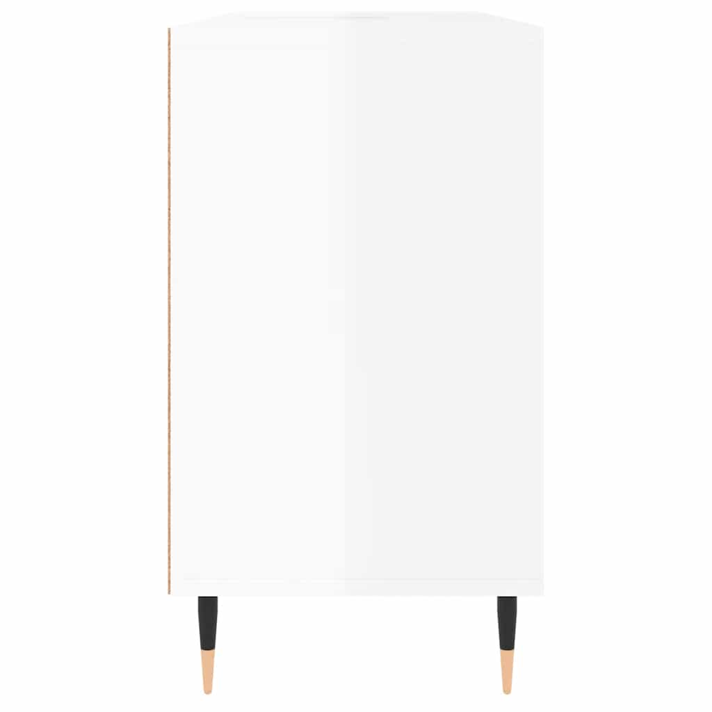Baderomsskap høyglans hvit 80x33x60 cm konstruert tre