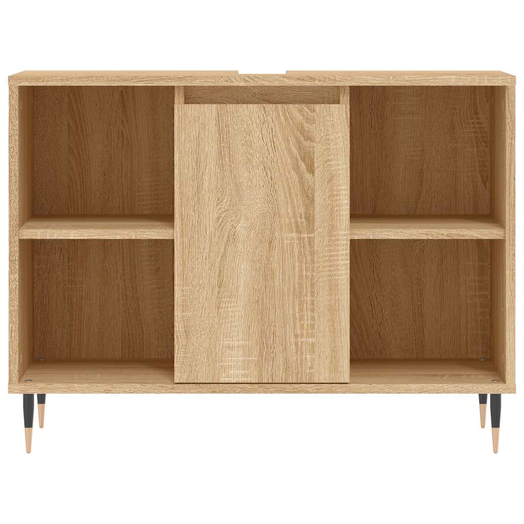 Baderomsskap høyglans hvit 80x33x60 cm konstruert tre
