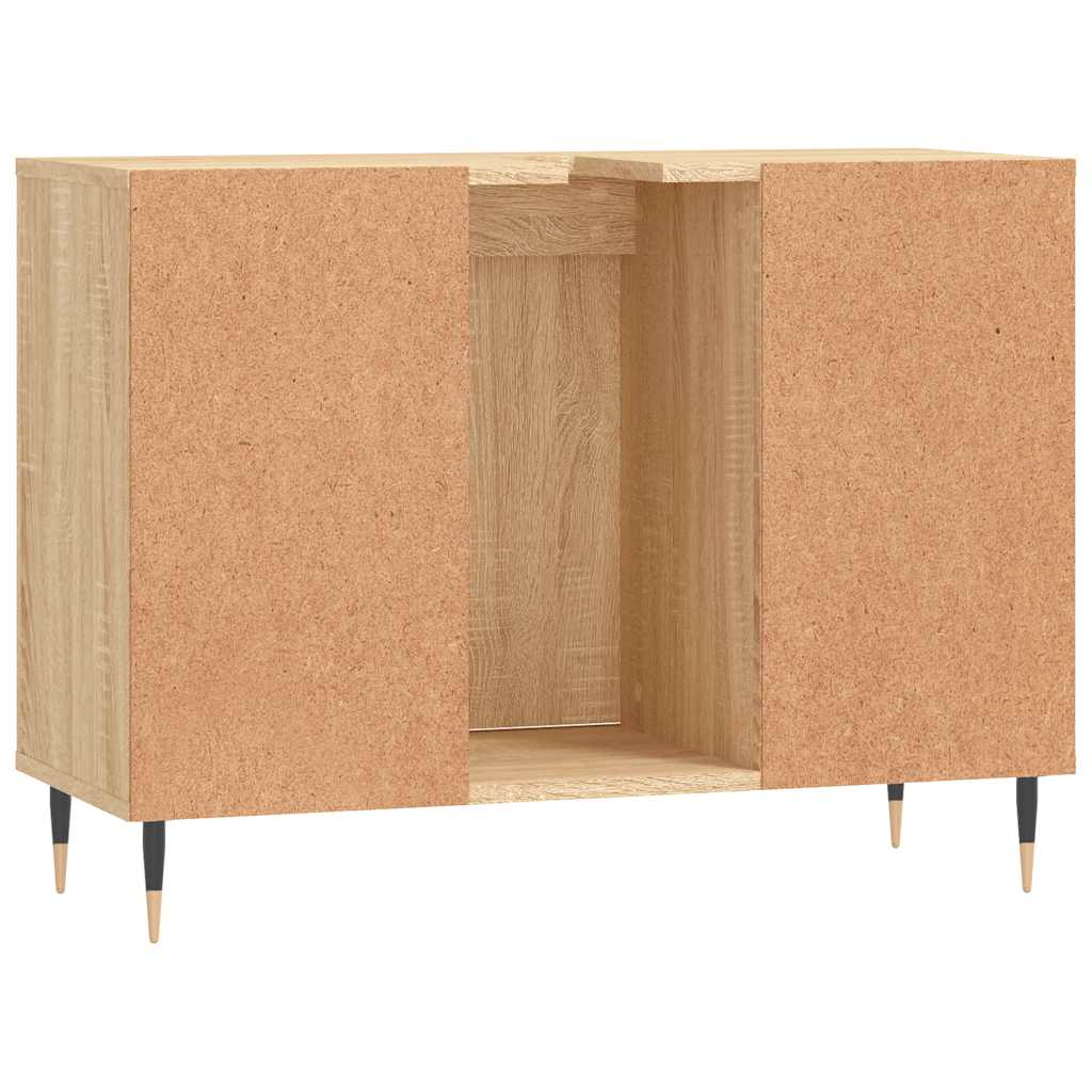 Baderomsskap høyglans hvit 80x33x60 cm konstruert tre