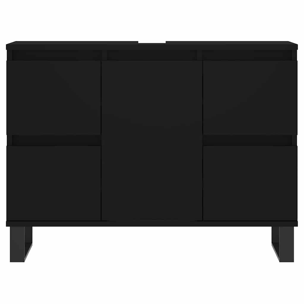 Baderomsskap Svart 80x33x60 cm