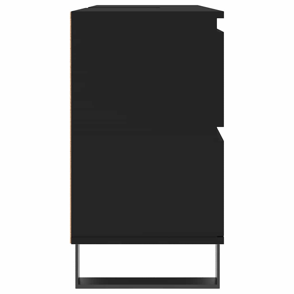 Baderomsskap Svart 80x33x60 cm