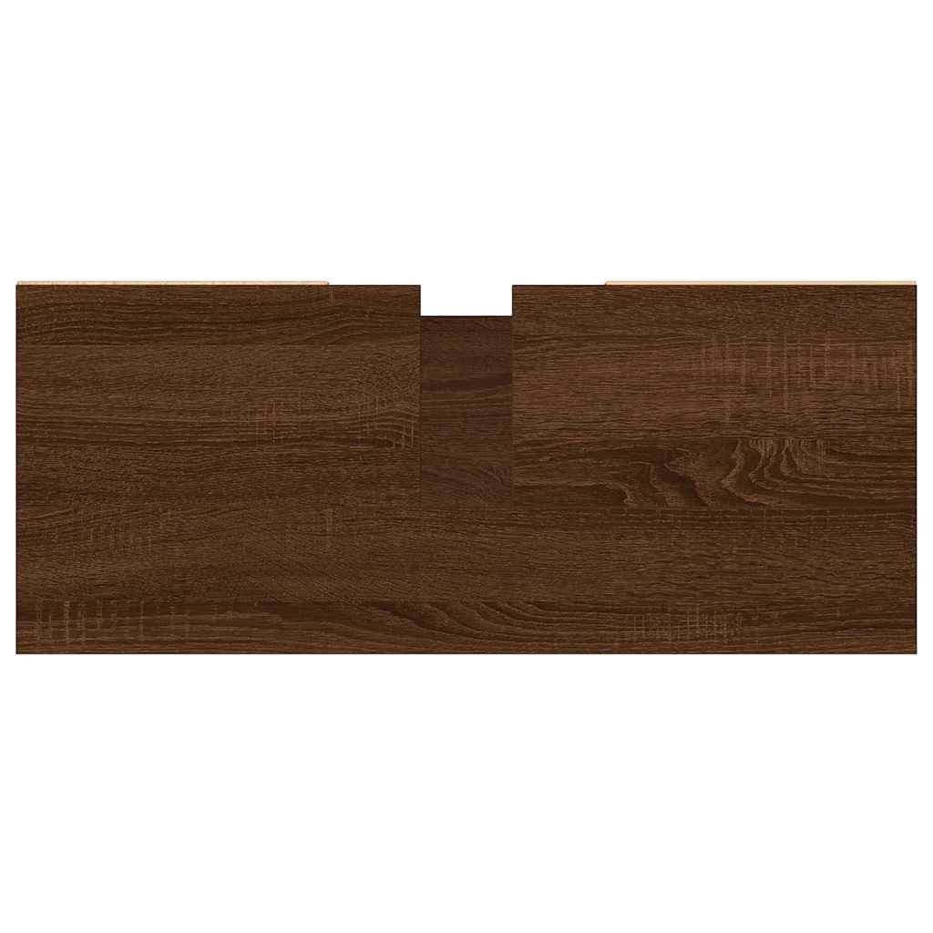 Baderomsskap brun eik 80x33x60 cm konstruert tre