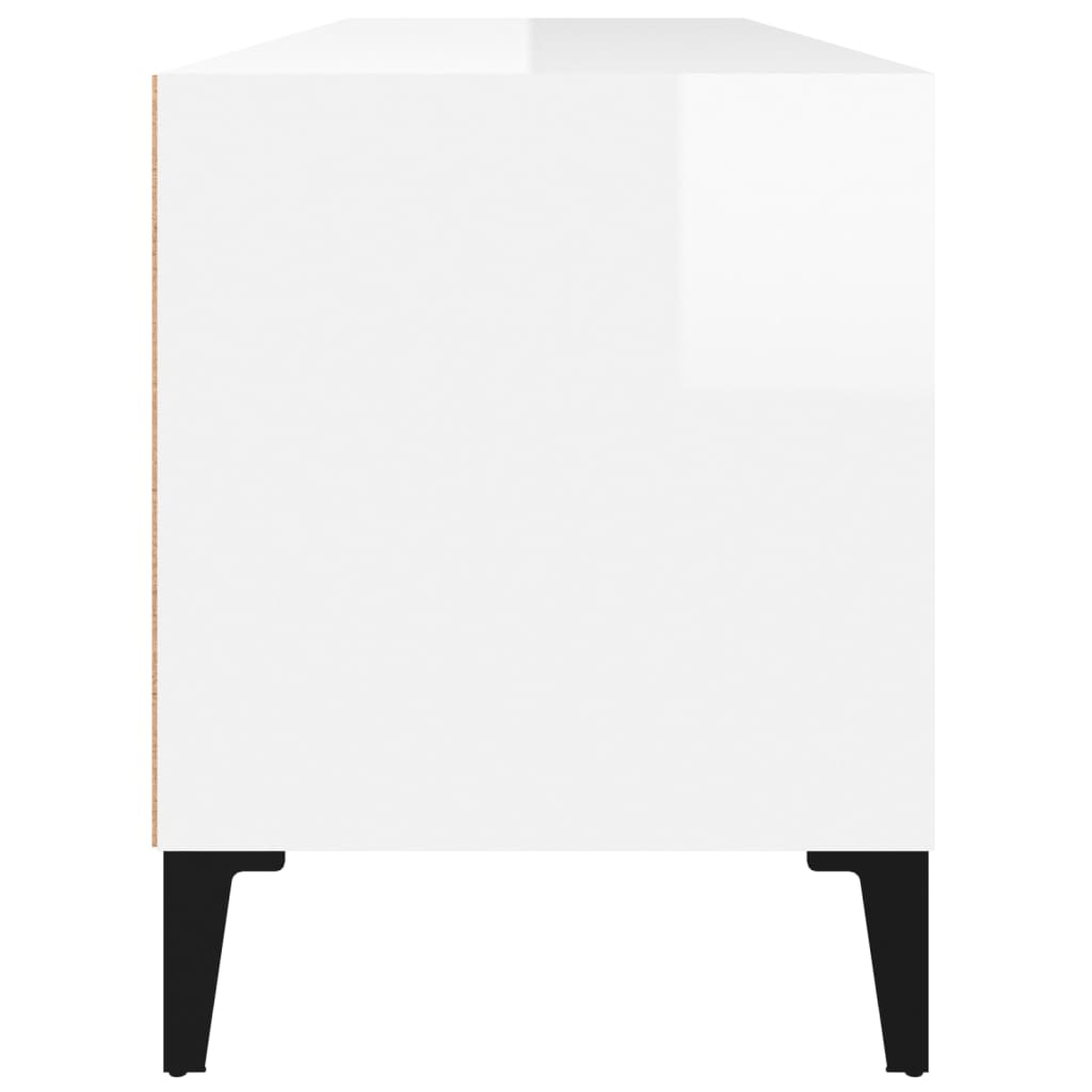 TV-Møbel Høyglans Hvit TV-benk 100x34,5x44,5 cm