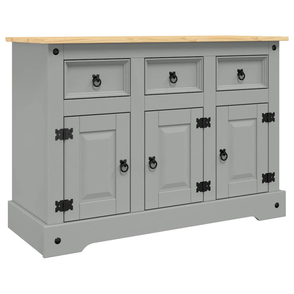 Bokhylle Grå Corona 112x43x78 cm heltre meksikansk furu