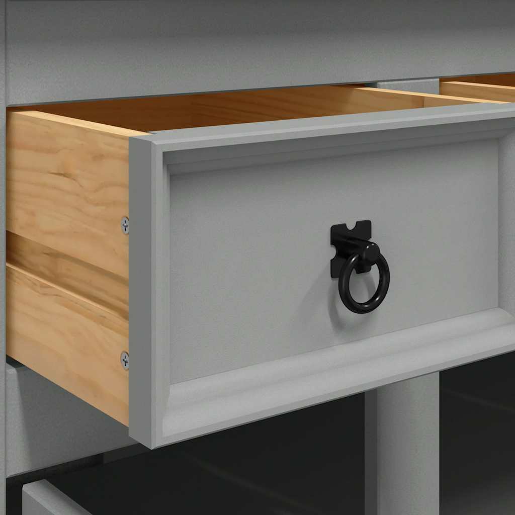 Bokhylle Grå Corona 112x43x78 cm heltre meksikansk furu