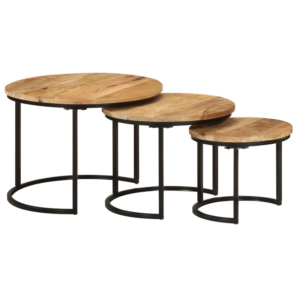 Stablebord 3 stk grovt heltre mangotre