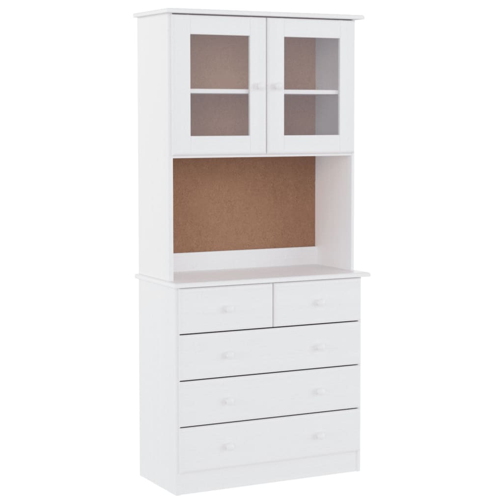 Vitrineskap ALTA Hvit 77x35x165 cm heltre furu