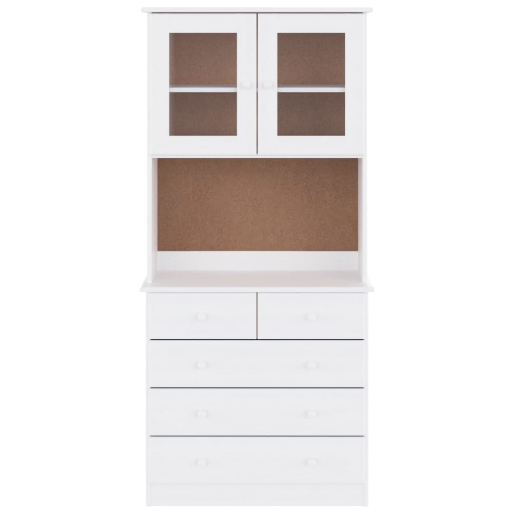 Vitrineskap ALTA Hvit 77x35x165 cm heltre furu