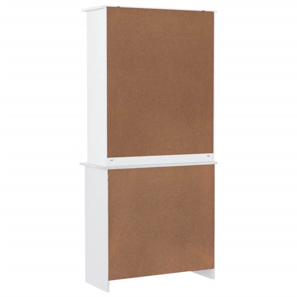 Vitrineskap ALTA Hvit 77x35x165 cm heltre furu