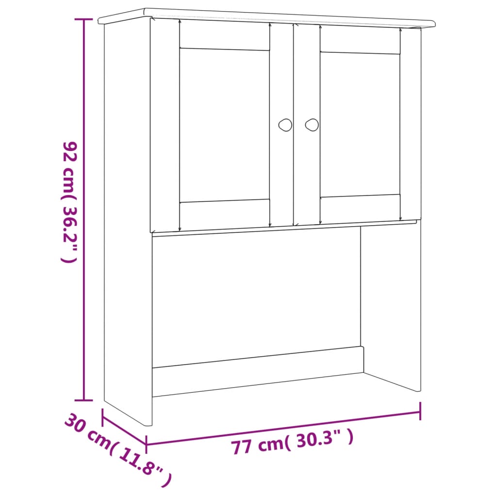 Kommode Hvit Topp ALTA 77x30x92 cm heltre furu