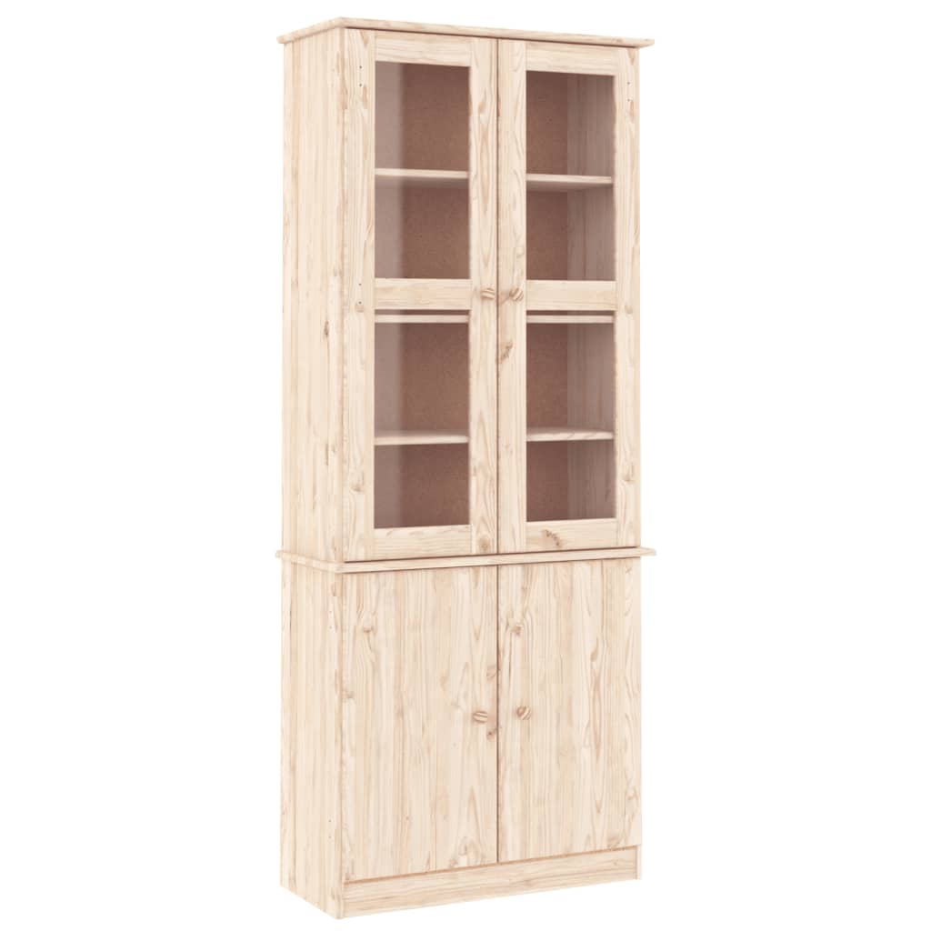 Vitrineskap ALTA 77x35x186,5 cm heltre furu