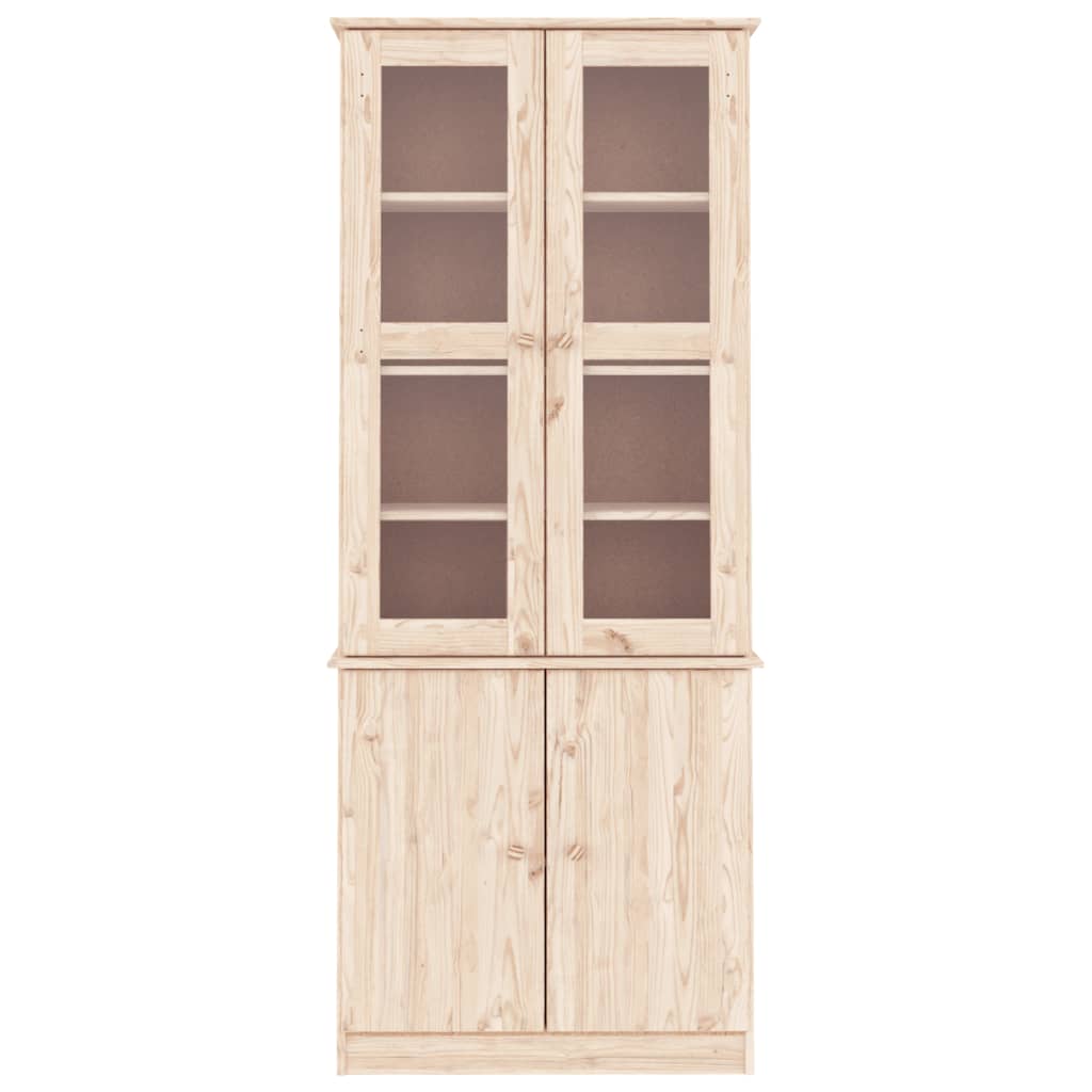 Vitrineskap ALTA 77x35x186,5 cm heltre furu