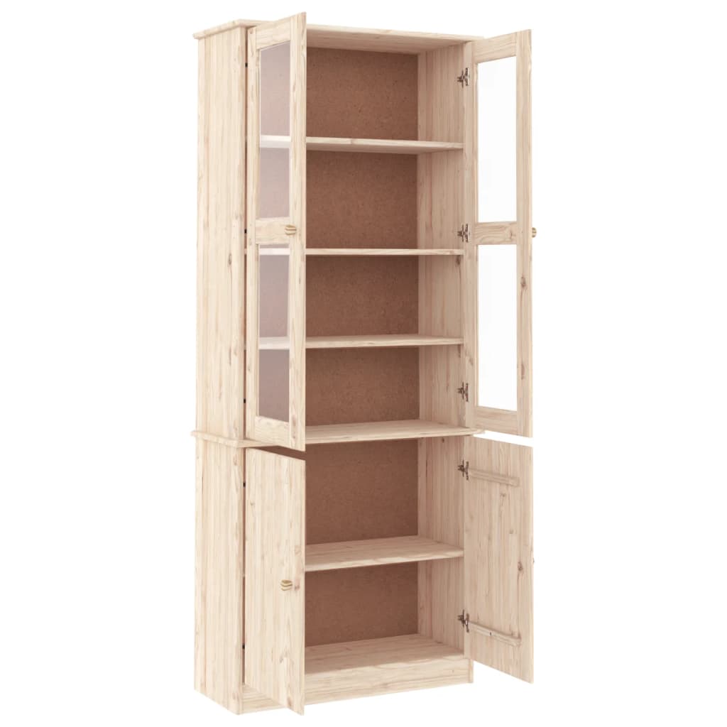 Vitrineskap ALTA 77x35x186,5 cm heltre furu