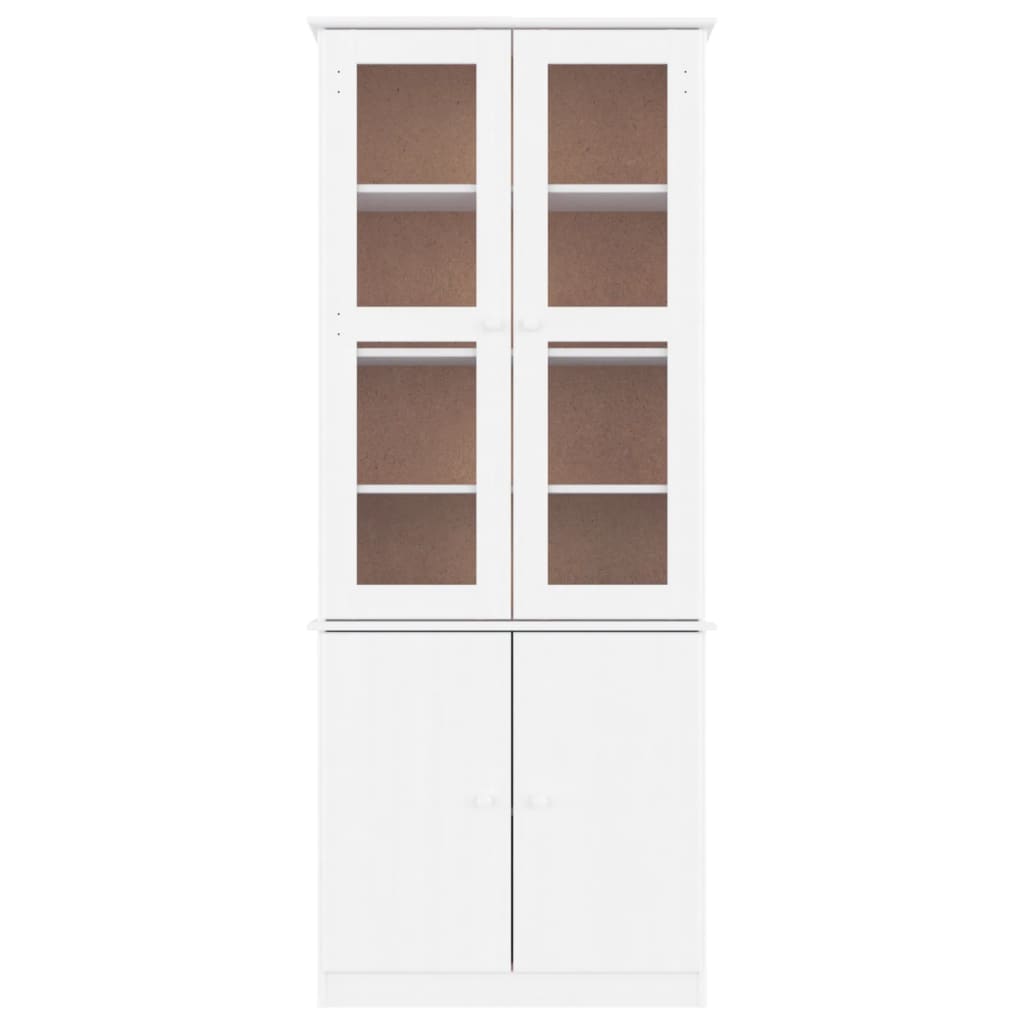 Vitrineskap ALTA Hvit 77x35x186,5 cm heltre furu