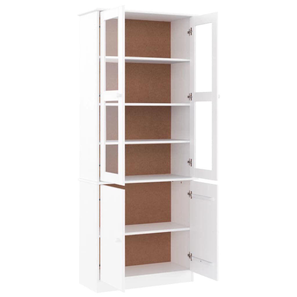 Vitrineskap ALTA Hvit 77x35x186,5 cm heltre furu
