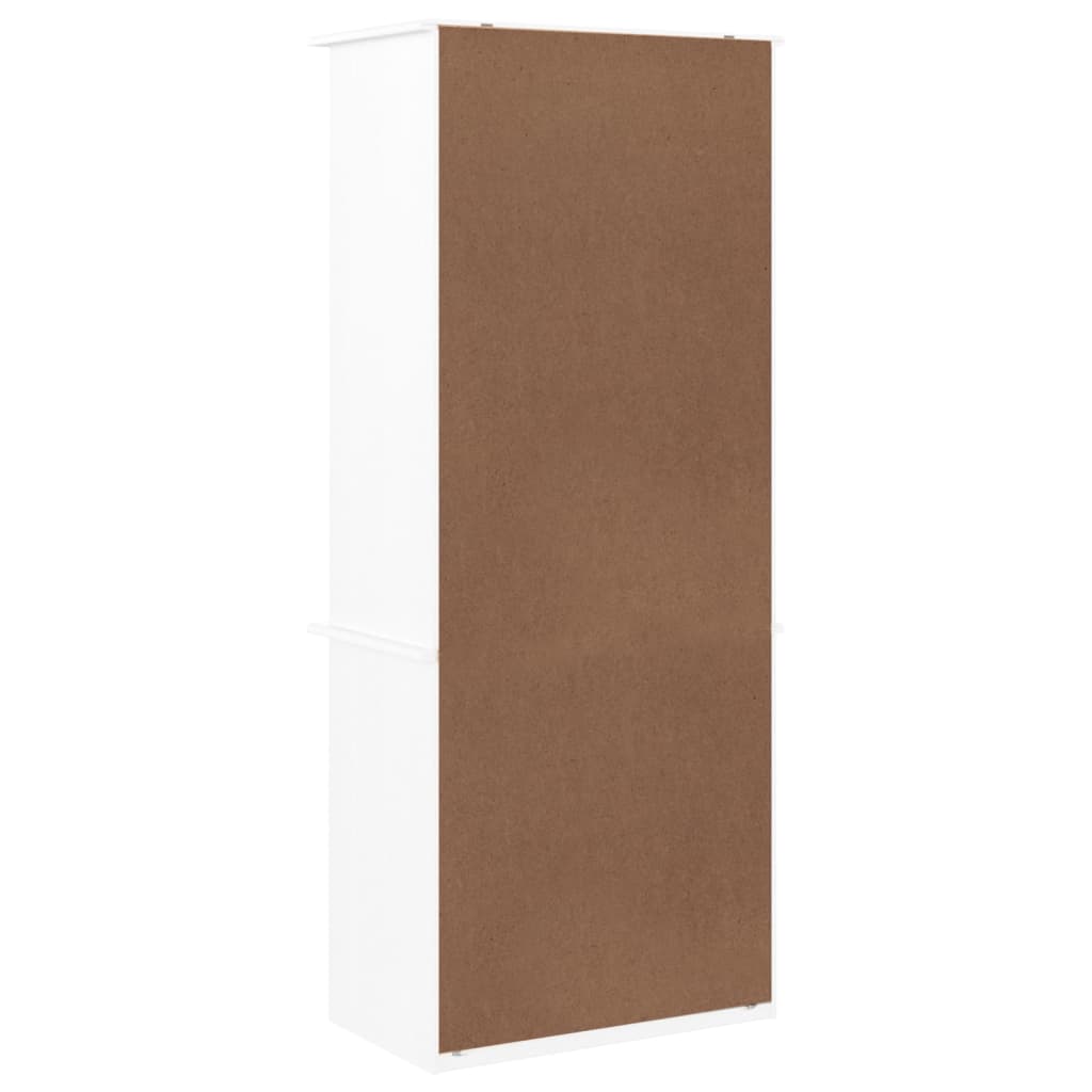 Bokhylle Hvit med skuffer ALTA 60x35x142 cm heltre furu