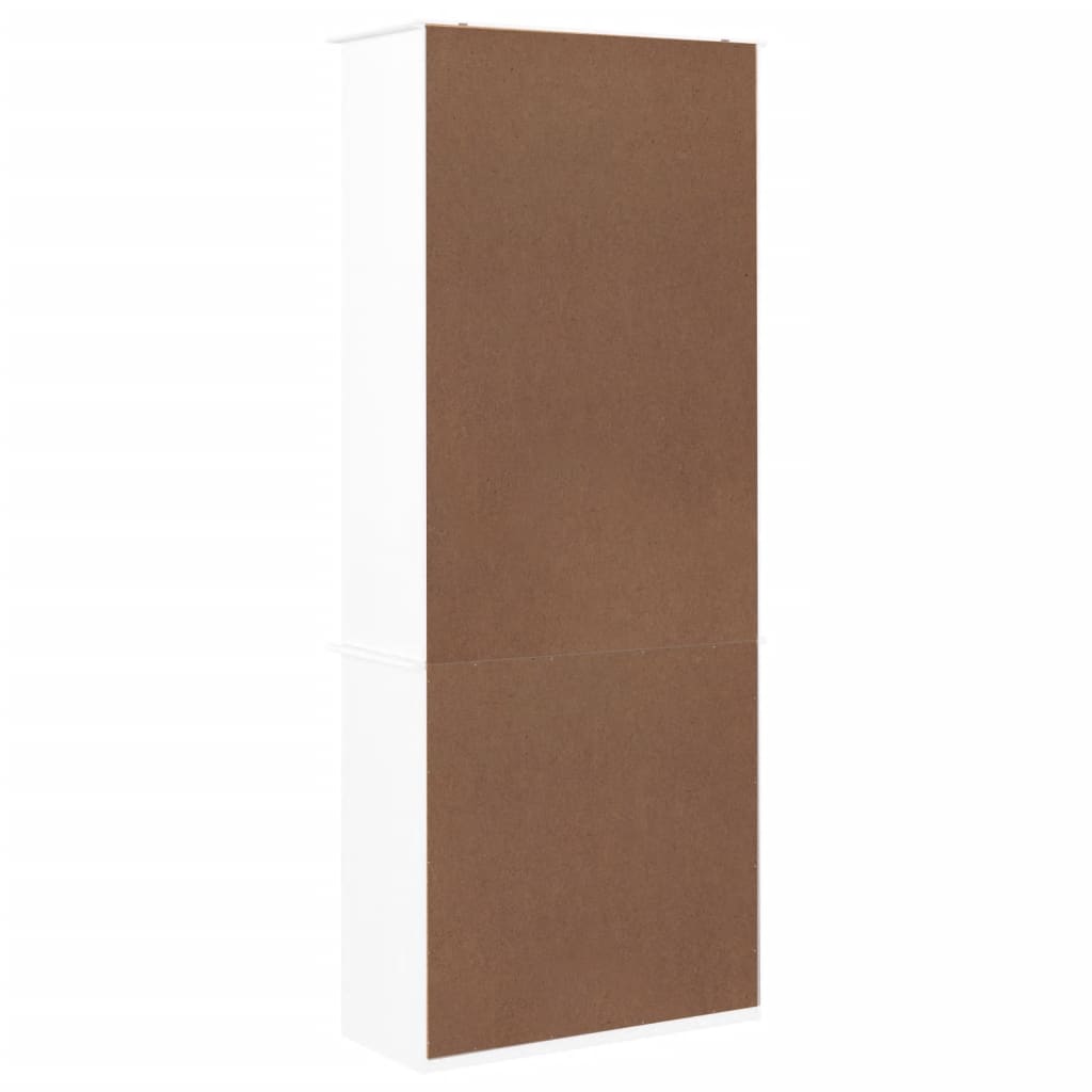 Bokhylle Hvit med skuffer ALTA 77x35x186,5 cm heltre furu