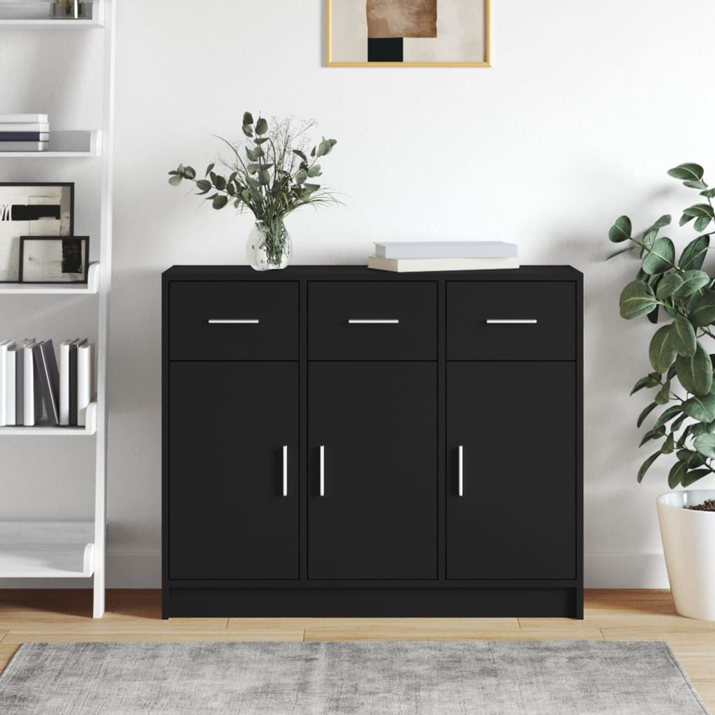 Skjenk Svart 91x28x75 cm