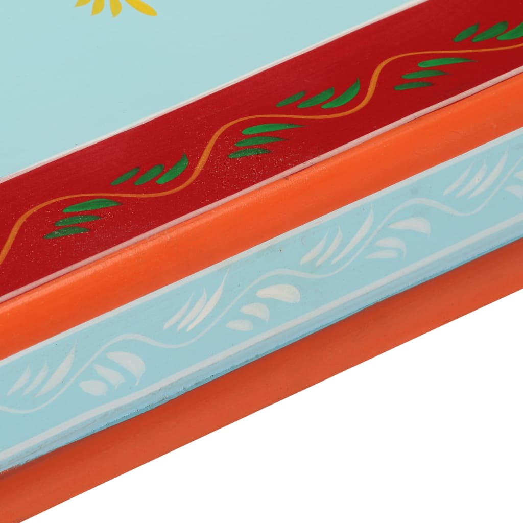 Salongbord Sofabord Tre blå håndmalt heltre mango