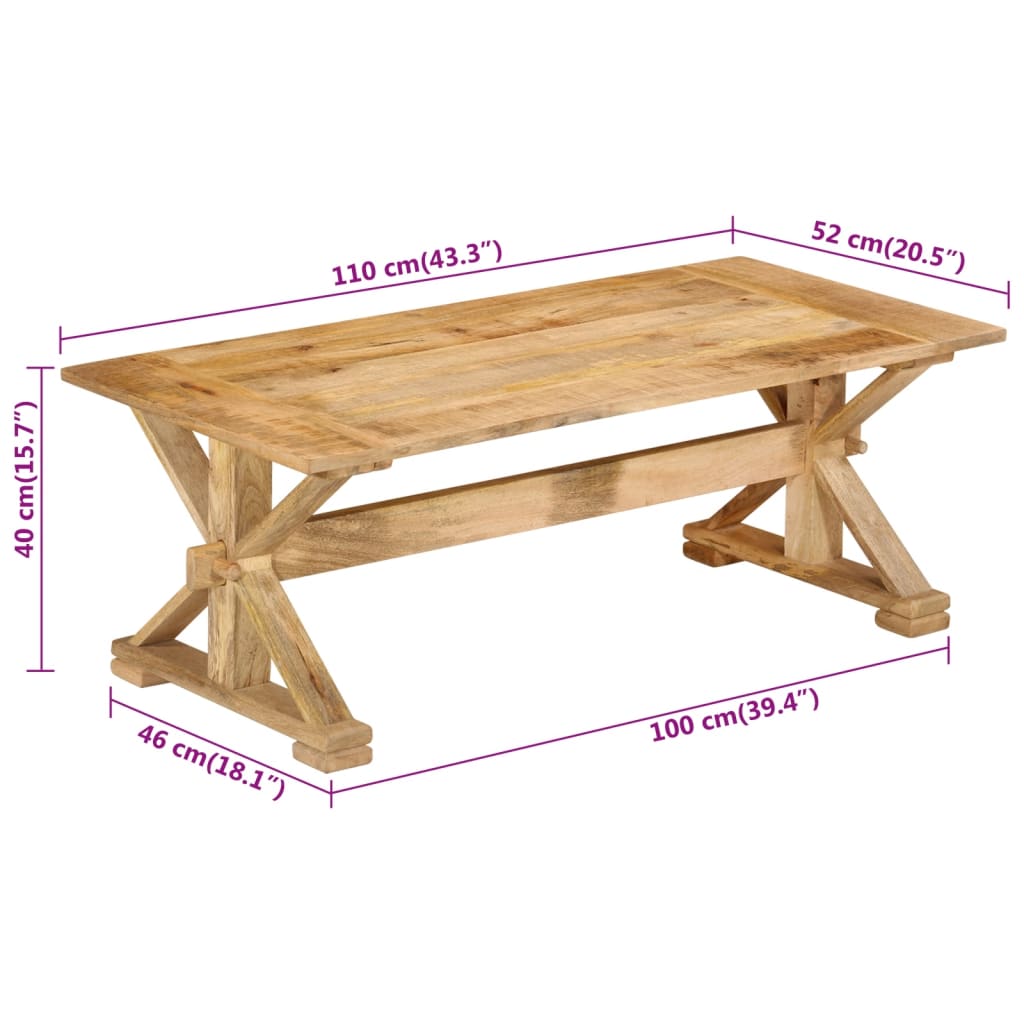 Salongbord Sofabord Tre Heltre Mango 110x52x40 cm