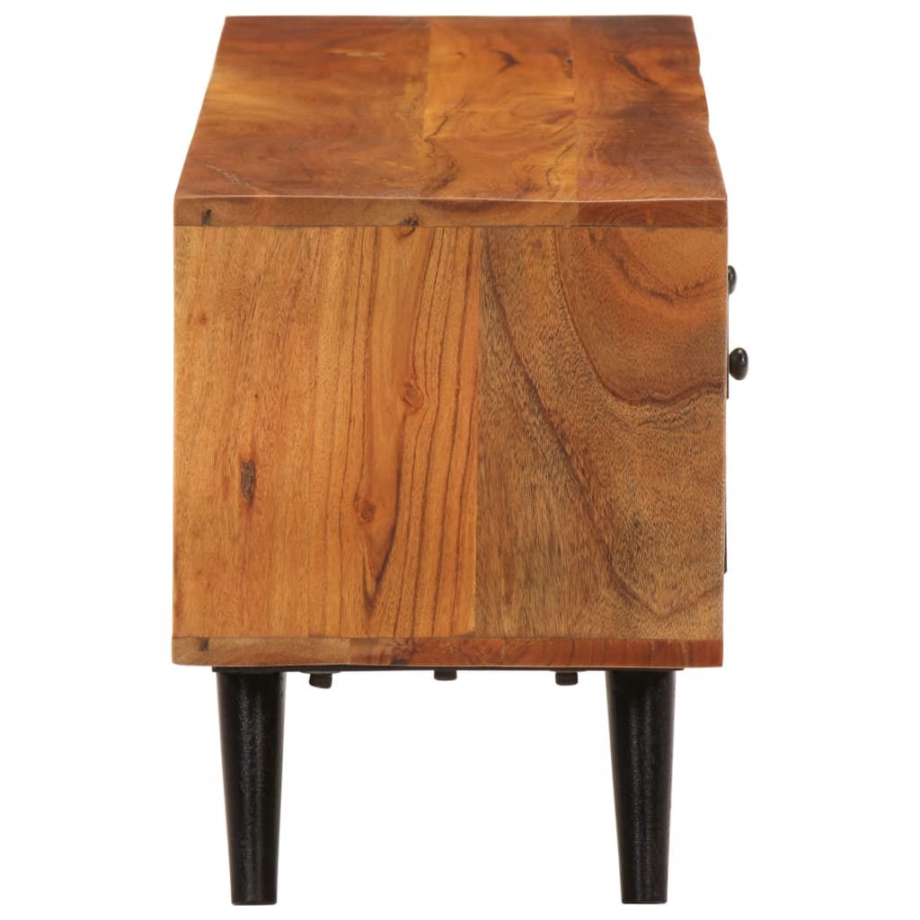 TV-Møbel Tre TV-benk heltre akasie med dører 112x30x40 cm metall