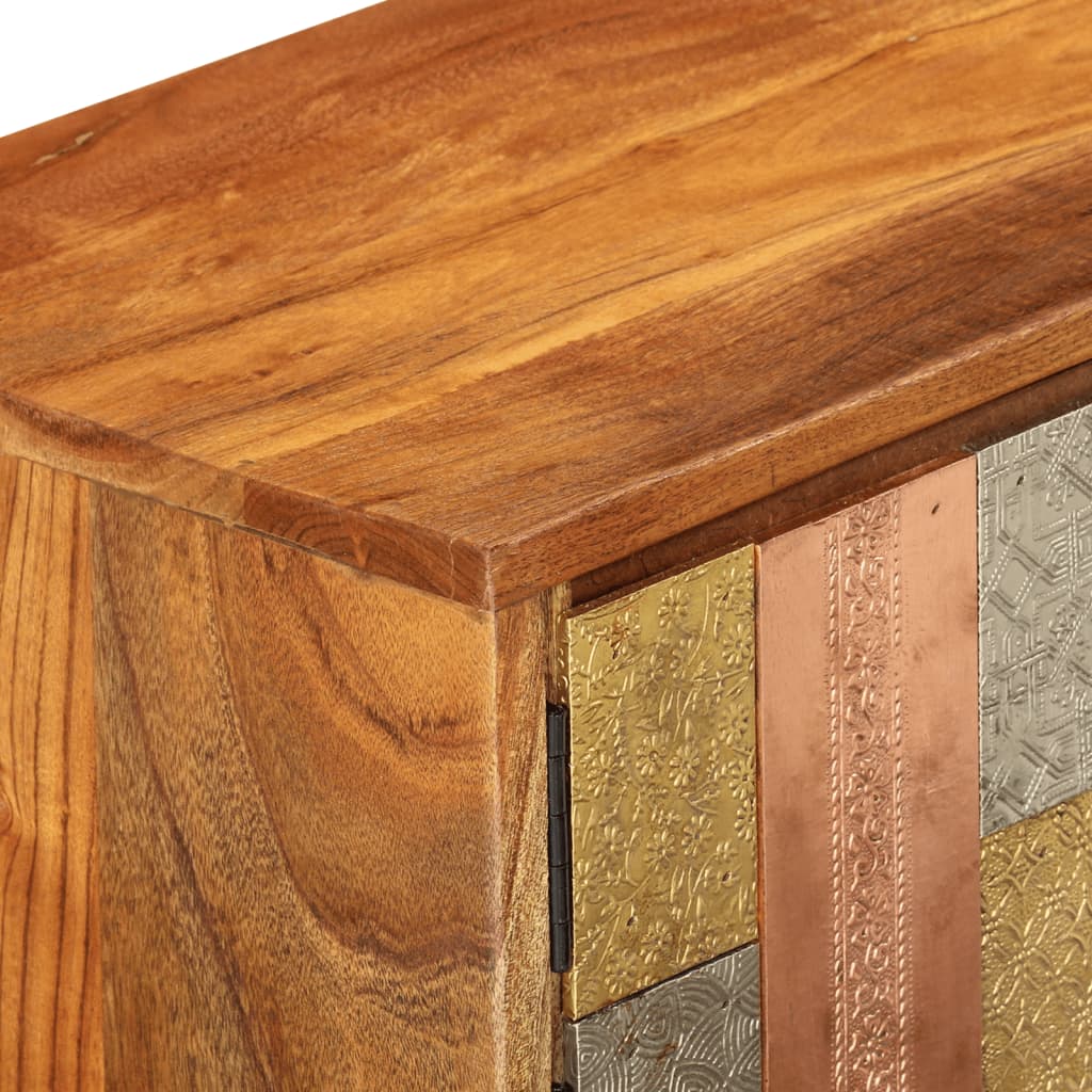 TV-Møbel Tre TV-benk heltre akasie med dører 112x30x40 cm metall