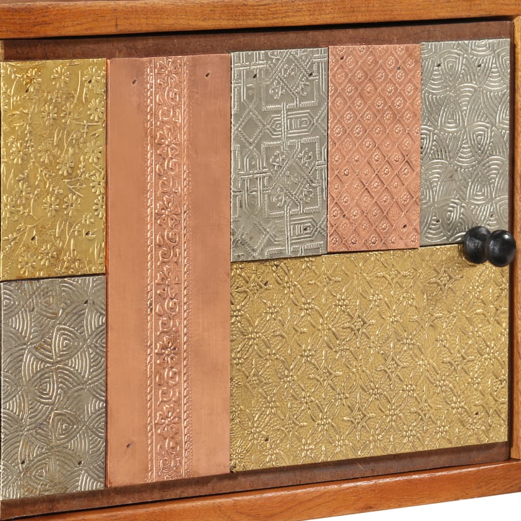 TV-Møbel Tre TV-benk heltre akasie med dører 112x30x40 cm metall