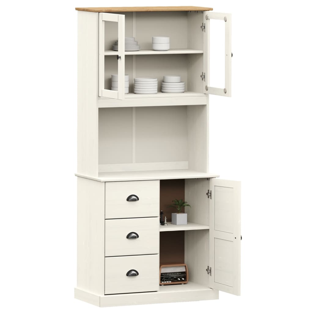 Skap hvit VIGO 78x40x175 cm heltre furu